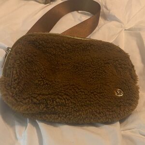 Lululemon Athletica Brown Fleece Crossbody Bag